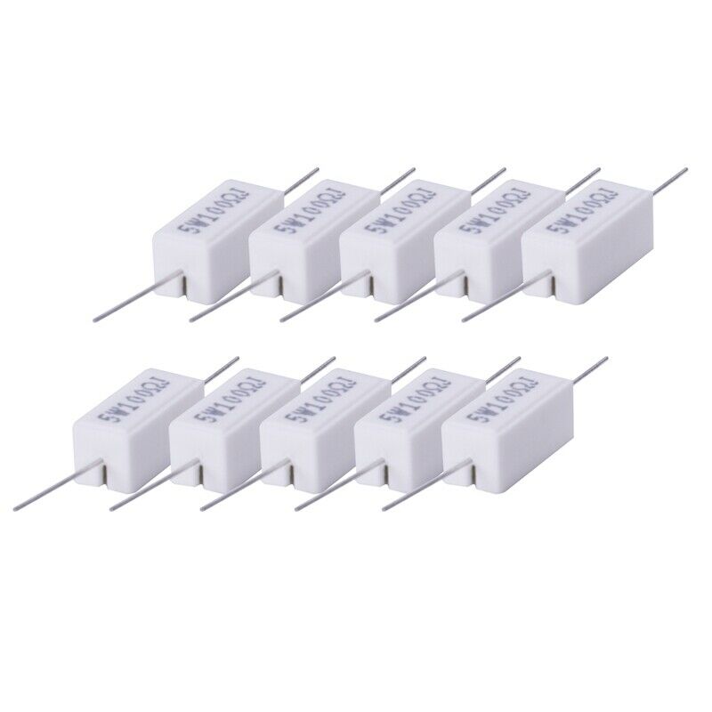 10x Wirewound Ceramic Cement Resistors 100 Ohm 5W Watt 5% R8I9