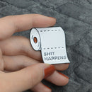 Bathroom Roll Paper Corsage Enamel Brooch Pin Badge Shirt Lapel Collar Pin  JR