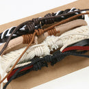 Man European Hot Retro Multilevel Cowhide Handmade Woven Bracelet A