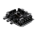 4Pin IDE Powered 8 Way 3pin Cooling Fan Power Cable Extender Hub Accessory A