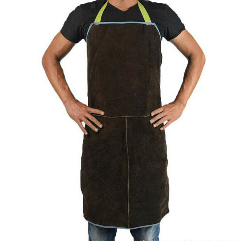 Adjustable Leather Welding Protective Work Apron Bib Random