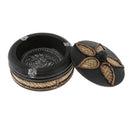 Creative Wooden Ashtray with Lid Thai Style Craft Bussiness Gift Decor Large