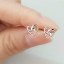 Female Imitation 925 Stunning sweet Heart Stud Earrings UK Womens Jewellery Y1Y9