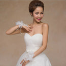 Wedding Fingerless Lace Flower Rhinestone Evening Party Women Bridal Gloves