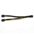 Dual 6 Pin 18AWG Female To Single 8Pin Male PCIe Graphics Cards Power Cable 20cm