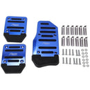 3 Pcs Black Blue Plastic Metal Nonslip Pedal Cover Set for Car W4X9