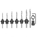 22x Tapered Woodworking Drill Countersink Bit Screw Pilot Collar Set Holes I9R0