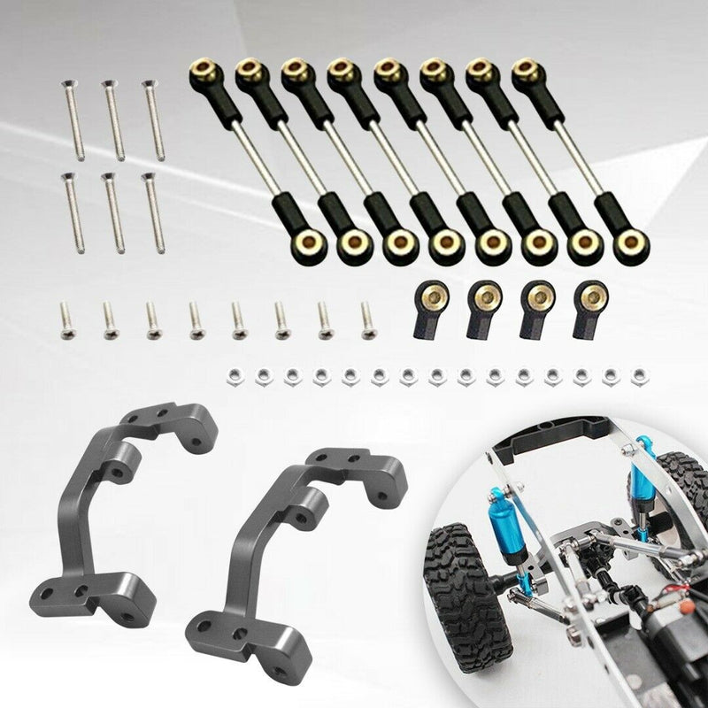 Metal Upgrade Pull Rod+Base Set For WPL B1 B24 B16 C14 C24 RC Truck Car DIY Kit
