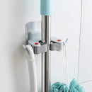 2x Wall Mounted Mop Clip Broom Hooks Holder Brush Handle Hanger Rack Blu WVJ