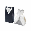 100X Tuxedo Dress Bride Wedding Bomboniere Ribbon Boxes Favor Guest Candy Gift F