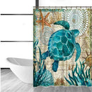 Sea Turtle Waterproof Shower Curtain Octopus Home Bathroom Curtains with 12 I9T6