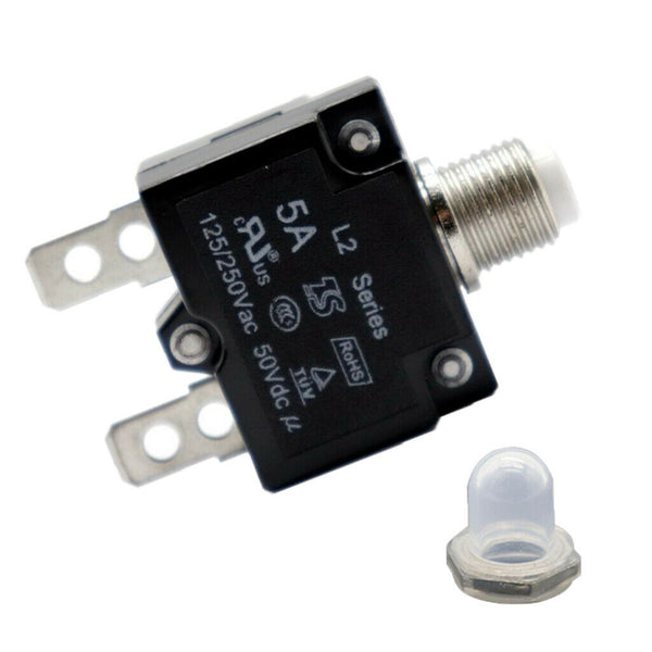 5A Car Circuit Breaker Overload Protector Switch with Clear Waterproof Cap