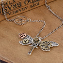 Hot Retro Steampunk Gear Dragonfly Shaped Pendant Necklace Chic Charm Choker