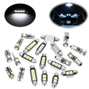 21pcs Car Interior Accessories Car Dome Door Footwell License Plate LED Bulbs