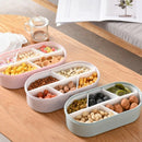 Fruits Nuts Plate with Lid Seal Detachable Multi Sectional Sub Grid Plastic
