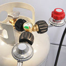 Propane Dispenser, 2-Way Propane Tank Y Distributor Adapter with Gauge, Gas