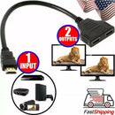 HDMI 2 Dual Port Y Splitter 1080P HDMI v1.4 Male to Double Female Adapter Ca_kz