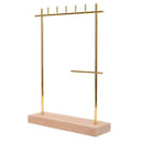 Solid Wood Metal Earrings Display Holder Necklace Pendant Display Stand Jew