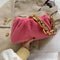 Women Cloud Handbags Plush Soft Thick Chain Shoulder Underarm Bags (Pink)