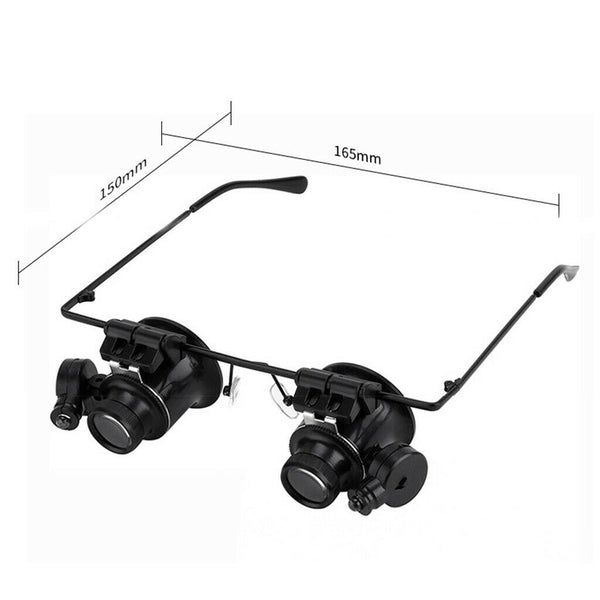 Head-mounted Magnifier Magnifying Glasses Lens with LED Lamp For Close Work