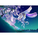 Diamond Painting Upright White Horse DIY Full Round Wall Picture 40x30cm