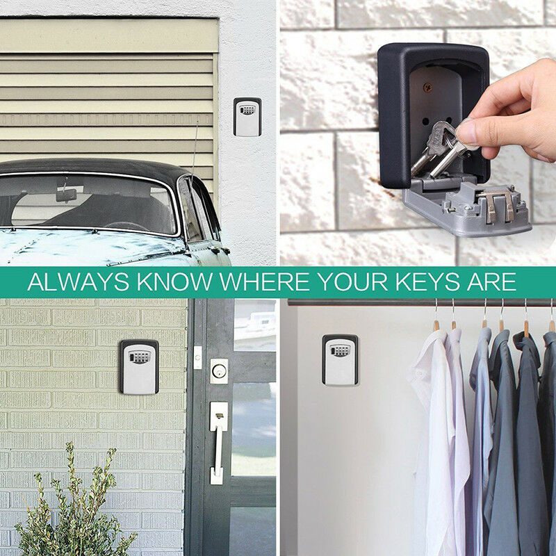 4 Digit Outdoor High Security Wall Mounted Key Safe Box Code Secure Lock-Stora3C