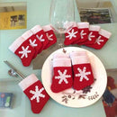 10x14cm Snowflake Christmas Stockings Socks Cutlery Holders or Tree Decorations