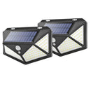 2pcs 100LED Solar Motion Sensor Wall Light Waterproof Garden Security Lamp