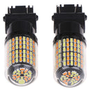 2Pcs 3157 4157NA LED Switchback DUAL White Amber Signal Parking LED BulbsFT