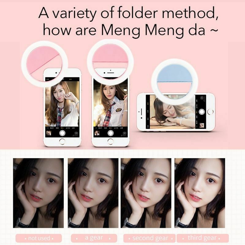 Fashion Selfie Light Portable LED Ring Light Fill for Smart Phone white I3S2