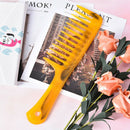1x wide tooth handle hairdressing antistatic plastic hair comb detangling M&O