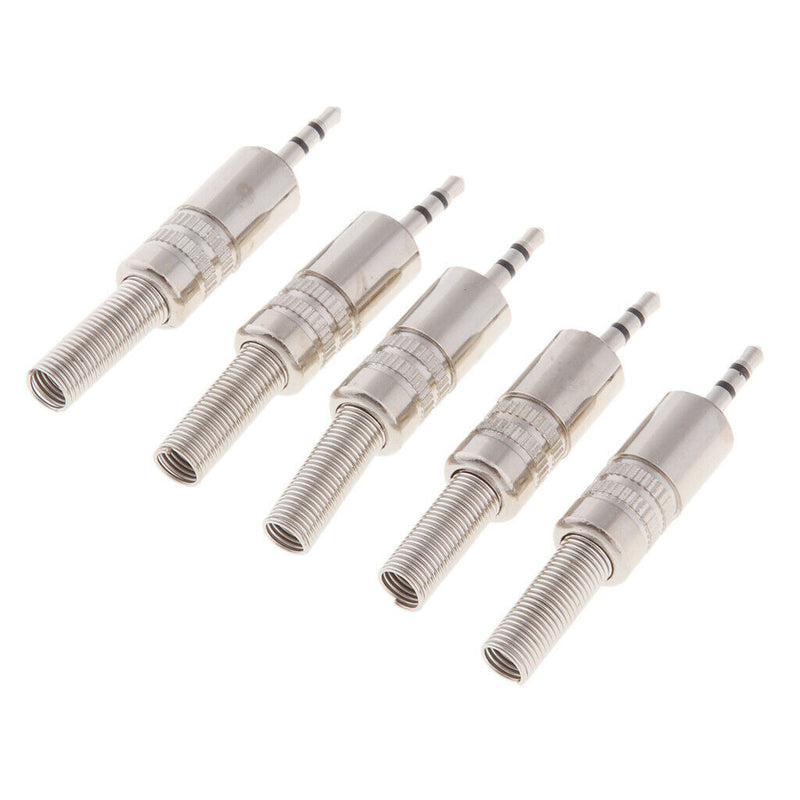 10x Replacement 2.5mm Stereo TRS Male Plug Audio Jack Connector