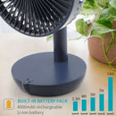 5 Speeds Battery Operated Usb Desk Fan, Whisper Quiet, W/ Portable Charger