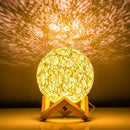 Rattan Ball LED Desk Lamp Bedside Night Light USB Charging Home Decoration