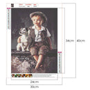 5D DIY Diamond Painting Animal Boy Full Drill Picture Cross Stitch (T380) A