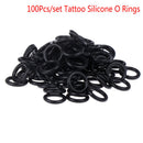 100Pcs Rubber Tattoo Machine Silicone O Rings Gun Needle Ink Tips Supplies  A3C