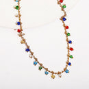 Boho Women Multicolor Beads Crystal Rhinestone Foot Chain Charm Anklet Jewe Gw