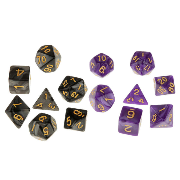 14x Acrylic 16mm Polyhedral Dices Set For D&D Table