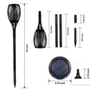 True Flame Solar Torch Light Warm White LED Flickering Stake Outdoor Garde WIP