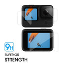 3pcs Tempered Glass Film for GOPRO Hero 9 Front Rear Lens Screen Protectors A