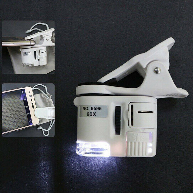 Magnifier Loupe LED Lighted Portable Clip Cell Phone Universal Microscope Camera