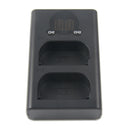 LED USB Dual Charger Charging Station for Canon LP-E6 Camera Batteries