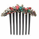 Flower Mix Color Metal Rhinestone Wedding Hair Comb Pin Clip 4.22"