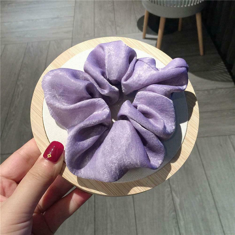 Women Hair Rings Satin Cloth Scrunchies Ponytail Holder Hairband (Style 1) A