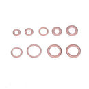 200pcs Copper Washer Sealing Ring Gasket Flat Kit with Box Hardware Tool