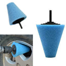 1x Blue Cone Shaped Polishing Sponge Tool For Car Wheel Hub Automobile Q0X5 L6P3