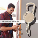 Burglar Anti-lost Metal Telescopic Keychain Retractable Elastic Nylon Rope