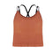 Women Summer Sleeveless Spaghetti Strap Seamless Bra Pads Vest Top (Red) A