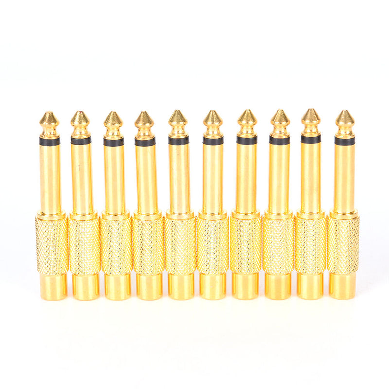 10pcs RCA Female jack to 6.35mm Mono Male Plug Audio Adapter Connector B ~S