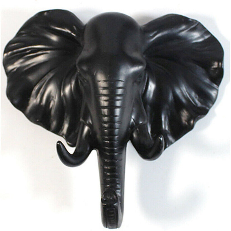 4x Rustic Animal Head Wall Hook Elephant Goat Deer Heavy-duty Cloth Hanger